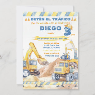 Editable Fiesta de Construcción 3 Años Invitation