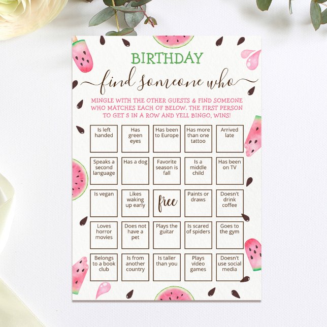 Editable Find Someone Who Game Bingo game Card (Creator Uploaded)