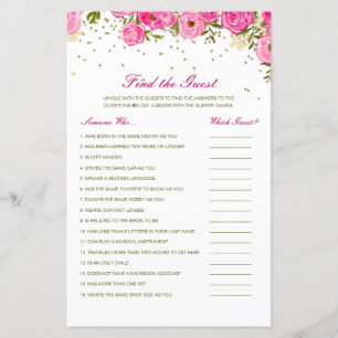 Editable Find the Guest Bridal Shower Game