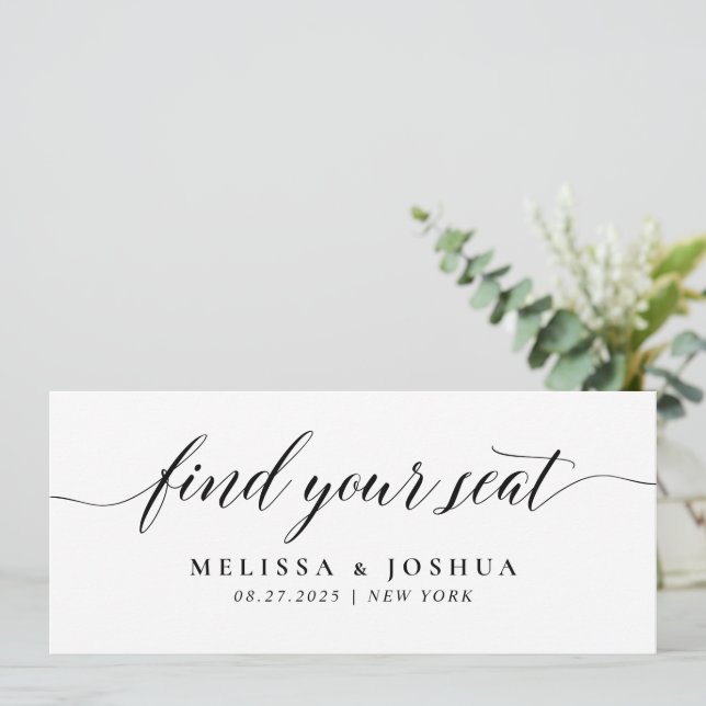 Editable Find Your Seat Seating Chart Card (Standing Front)