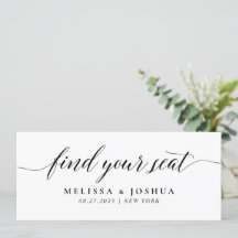 Editable Find Your Seat Seating Chart Card