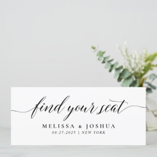 Editable Find Your Seat Seating Chart Card