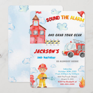 Editable Fire Truck Invitations