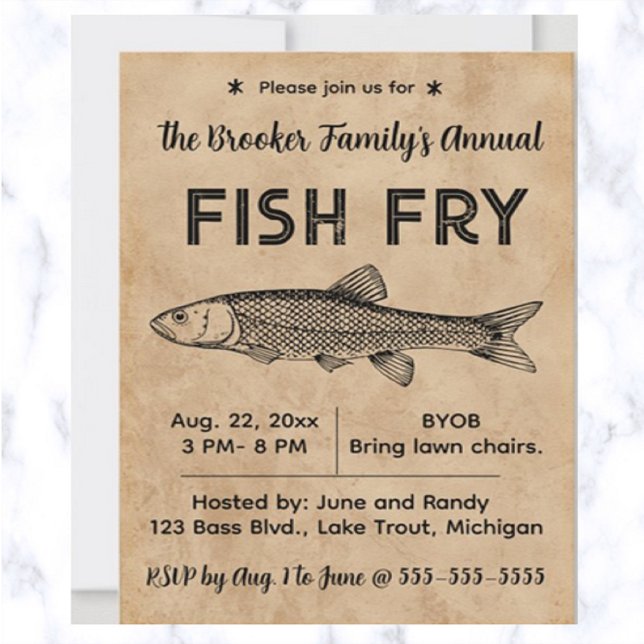 Editable Fish Fry Invitation Card (Creator Uploaded)