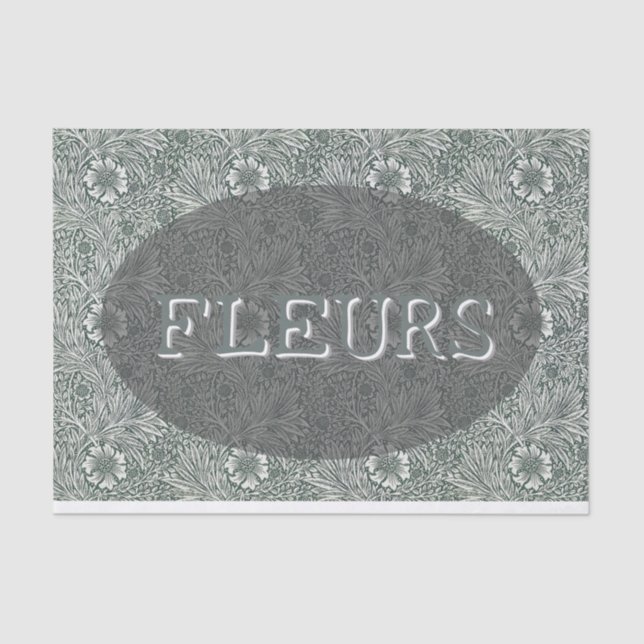 Editable Floral Medallion Decoupage William Morris Tissue Paper (Front)