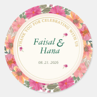 Editable Floral Thank You Celebration Sticker
