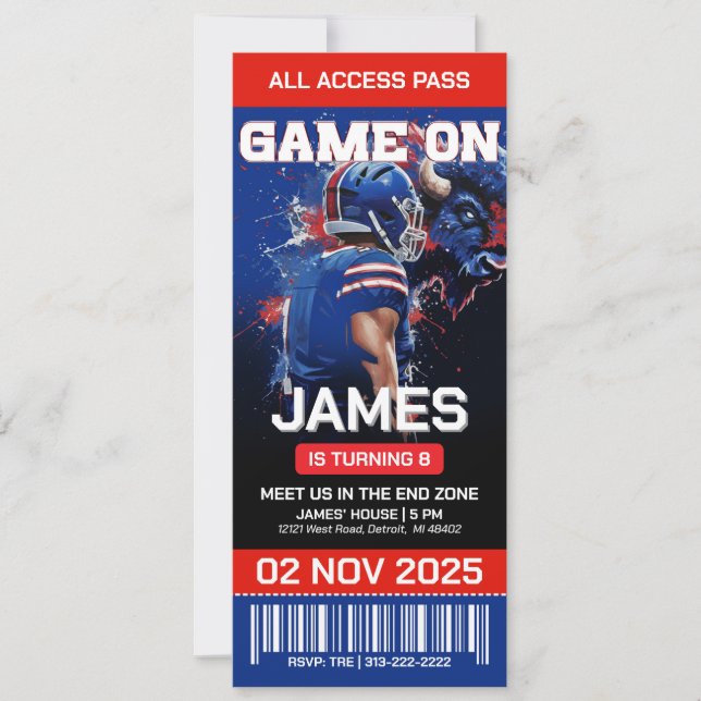 Editable Football Birthday Invitation (Front)