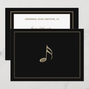 Editable Formal Black Gold Music Note Gold Border Card