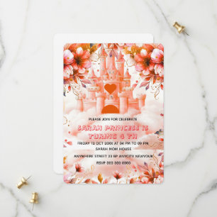 Editable Four ever a Princess 4th Birthday Invitat Save The Date