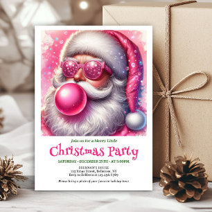 Editable Funny Santa Heart Glasses Christmas  Invitation