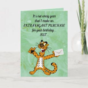 Editable Funny Tiger Birthday Card