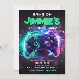 Editable Game on 5th Birthday Party Invitation