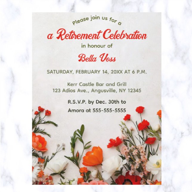 Editable Garden Flowers  Invitation Postcard (Creator Uploaded)