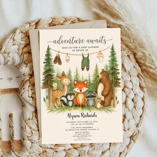 Editable Gender Neutral Fall Woodland Baby Shower Invitation (Creator Uploaded)