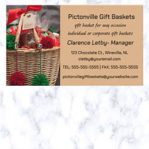 Editable Gift Baskets Business Card