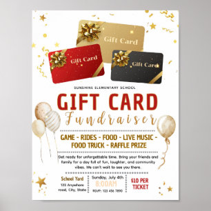 Editable giftcard fundraiser flyer poster