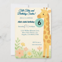 Editable Giraffe Birthday Invitation – Custom Text