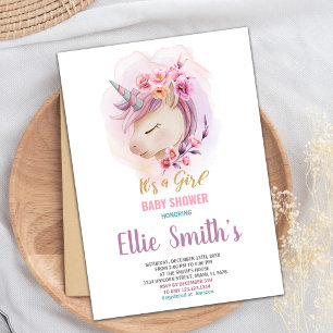 Editable Girl Baby Sprinkle or Shower Party Card