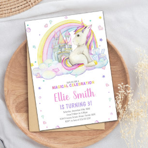 Editable Girls Fantasy Party Card with Magical