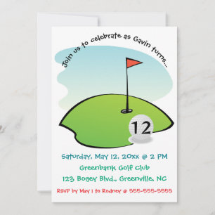 Editable Golf Course Birthday Invitation
