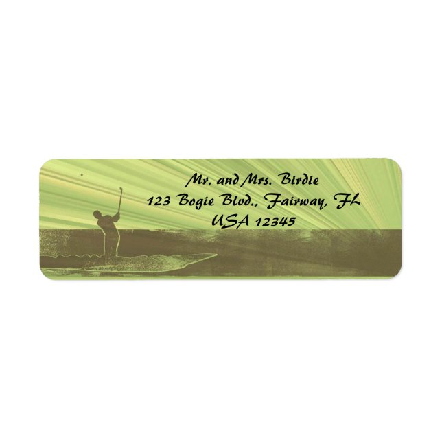 Editable Golf Green Return Address (Front)