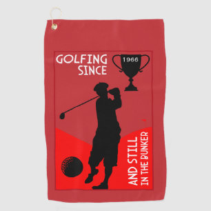 Editable Golfers Birthday Gift Golf Towel