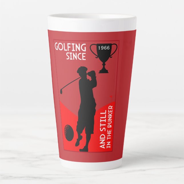 Editable Golfers Birthday Gift Latte Mug (Front)