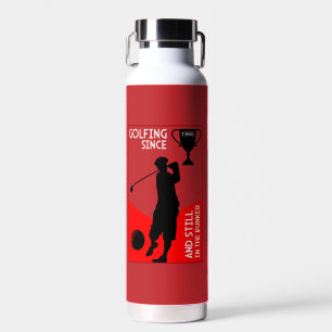 Editable Golfers Birthday Gift Water Bottle