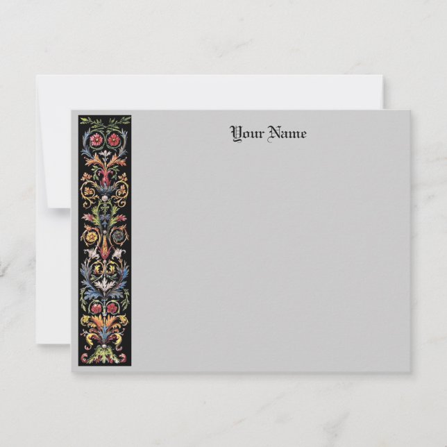 Editable Gothic Floral Illuminated Medieval  Card (Front)