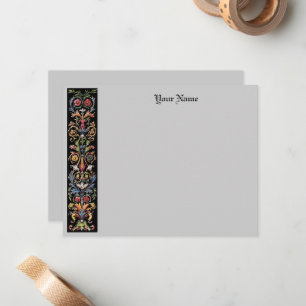 Editable Gothic Floral Illuminated Medieval Card