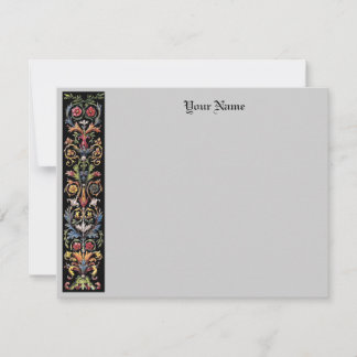 Editable Gothic Floral Illuminated Medieval Card