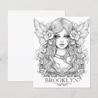Editable Gothic Girl Colouring Page Paper Sheet