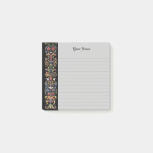 Editable Gothic Illuminated Medieval Lined Post-it Notes