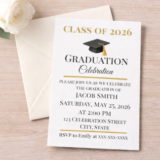 Editable Graduation Invitation 5x7 