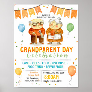 Editable grandparent day flyer poster