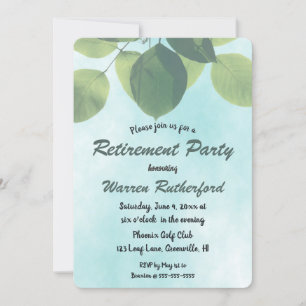 Editable Green Leaves Invitation Card