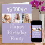 Editable Greeting and Age | 3 Photo Birthday Card<br><div class="desc">Create your own Birthday Card with 3 of your favourite photos. All of the wording is editable so you can customize the design to suit any age and include a name or relative (eg Emily, Grandma etc). The photo template will display your pictures in square / instagram format in a...</div>