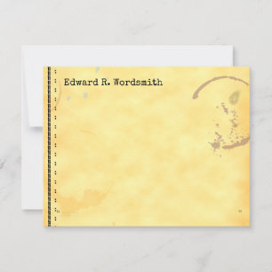 Editable Grunge Vintage Typeart Teastain Calling  Card