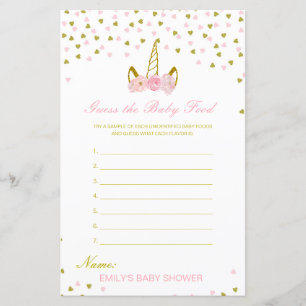 Editable Guess the Baby Food Baby Shower Game