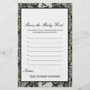 Editable Guess the Baby Food Baby Shower Game