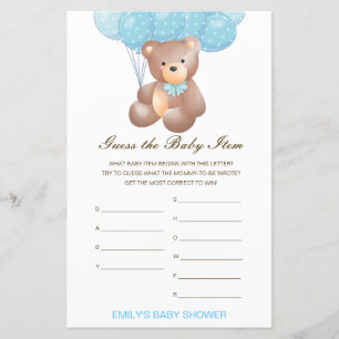 Editable Guess the Baby Item Baby Shower Game