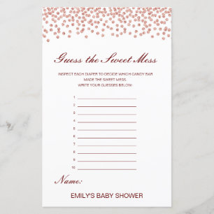 Editable Guess the Sweet Mess, Dirty Diaper