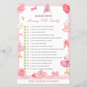 Editable Guess Who, Mom or Dad Baby Shower Game