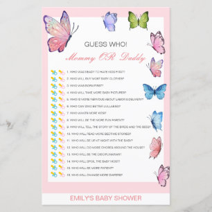 Editable Guess Who, Mom or Dad Baby Shower Game