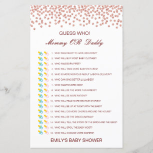 Editable Guess Who, Mom or Dad Baby Shower Game