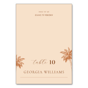 Editable Guest Name Palm Tree Wedding Place Card