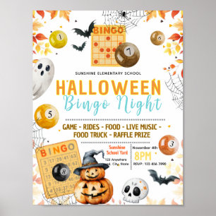 Editable halloween bingo flyer poster