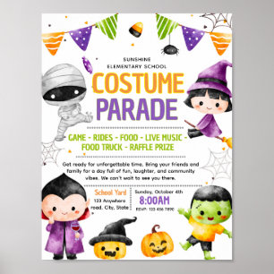 Editable halloween costume fundraiser flyer poster