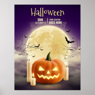 Editable Halloween Haunted House Party, Halloween Poster