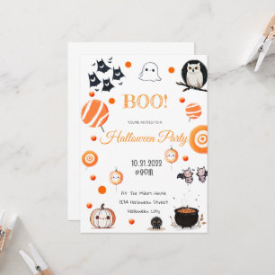 Editable Halloween Invitation Card